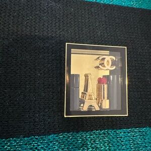 Chanel Gold & Black Enamel Pin